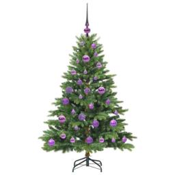 Berkfield Home Artificial Christmas Tree with 150 LEDs Green 120 cm PE & PVC - thumbnail 4