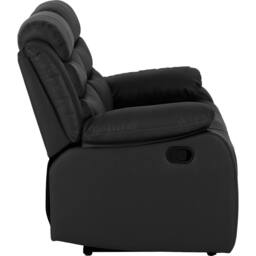 Seconique Roma 2 Seater Recliner Sofa - Black Faux Leather - thumbnail 9