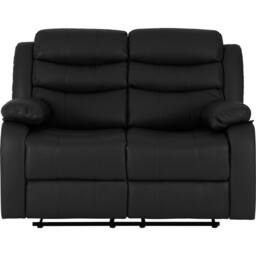 Seconique Roma 2 Seater Recliner Sofa - Black Faux Leather - thumbnail 6