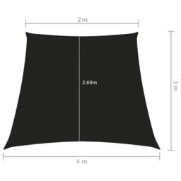 Berkfield Home Sunshade Sail Oxford Fabric Trapezium 2/4x3 m Black - thumbnail 6