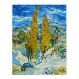 Artery8 Vincent van Gogh Framed Wall Art Print The Poplars at Saint Remy in Blue - Size: A4 - thumbnail 3