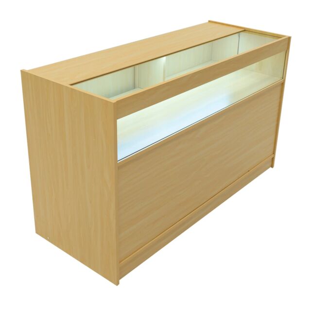Monstershop LED Retail Shop Counter B1500 - Maple in Beige - image 1