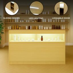 Monstershop LED Retail Shop Counter B1500 - Maple in Beige - thumbnail 2