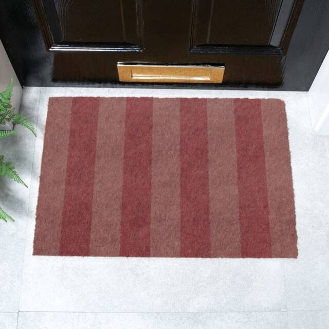 Artsy Mats Pink Stripe Coir Doormat (60 x 40cm) in Brown - Size: 40 cm x 60 cm - image 1