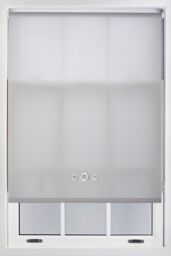 Furnished Grey Daylight Roller Blind with Triple Chrome Round Eyelets - Trimmable Window Shade - Size: 210 cm width x 210 cm drop - thumbnail 1