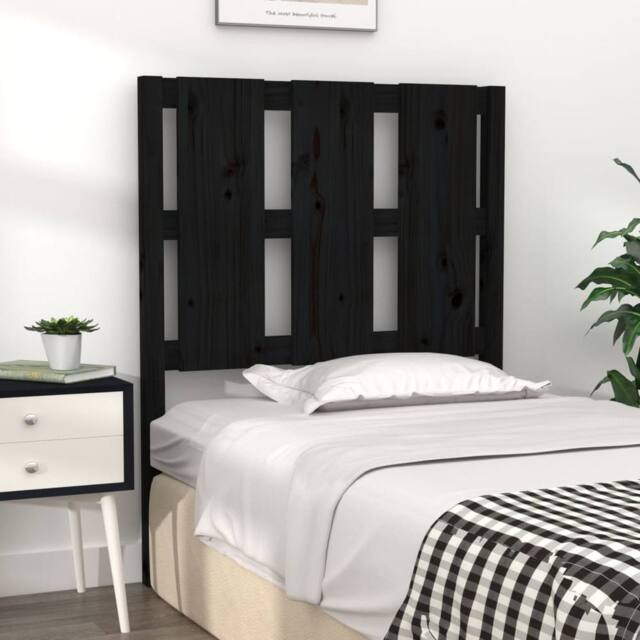 Berkfield Home Beautiful Bed Headboard Black 80.5x4x100 cm Solid Wood Pine - image 1
