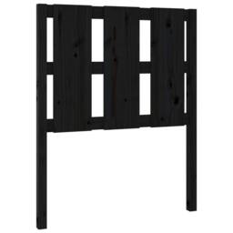Berkfield Home Beautiful Bed Headboard Black 80.5x4x100 cm Solid Wood Pine - thumbnail 3