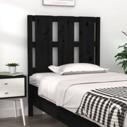 Berkfield Home Beautiful Bed Headboard Black 80.5x4x100 cm Solid Wood Pine - thumbnail 2