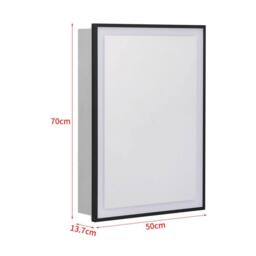 Living and Home Modern Black Surface Mount LED Mirror Cabinet - thumbnail 9