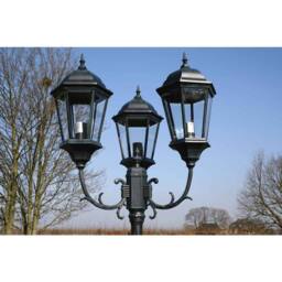 Berkfield Home Garden Light Post 3-arms 230 cm Dark Green/Black Aluminium in Green - thumbnail 7