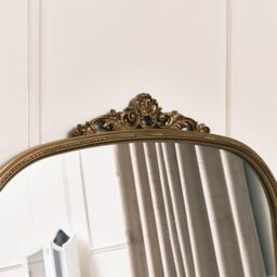 Melody Maison Extra Large Arch Antique Gold Ornate Overmantle Mirror - 1.52m X 1.28m - thumbnail 6