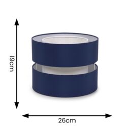 ValueLights Sophia Pair of Two Small 26cm Drum Easy Fit Ceiling Light Lamp Shades in Navy - Size: 10 inches - thumbnail 6