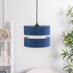 ValueLights Sophia Pair of Two Small 26cm Drum Easy Fit Ceiling Light Lamp Shades in Navy - Size: 10 inches - thumbnail 7