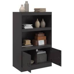 Berkfield Home Sideboard Black 67x39x107 cm Steel - Size: 67 x 39 x 107 cm - thumbnail 4