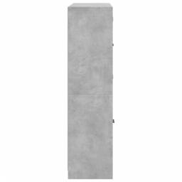 Berkfield Home Modern Bookcase with Doors Concrete Grey 136x37x142 cm Engineered Wood - Size: 136 x 37 x 142 cm - thumbnail 8
