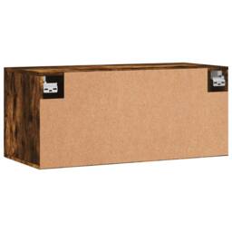Berkfield Home Wall Cabinet Smoked Oak 80x36.5x35 cm Engineered Wood in Brown - thumbnail 8