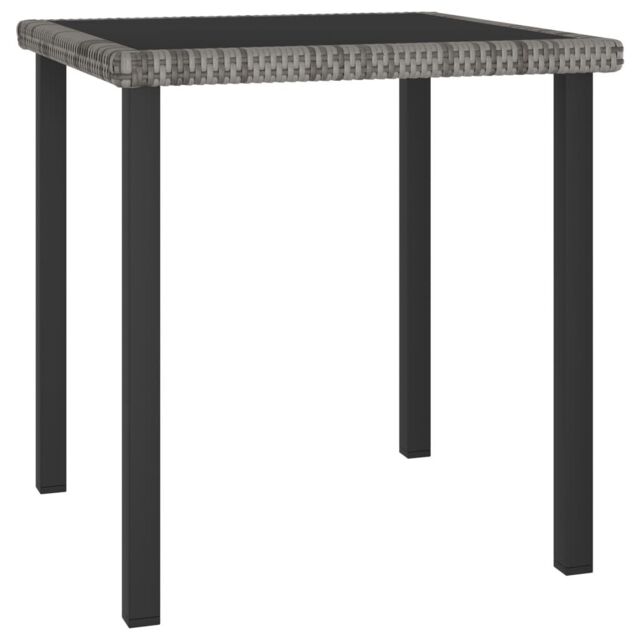 Berkfield Home Garden Dining Table Grey 70x70x73 cm Poly Rattan - Size: 70 x 70 x 73 cm - image 1