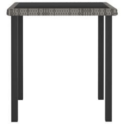 Berkfield Home Garden Dining Table Grey 70x70x73 cm Poly Rattan - Size: 70 x 70 x 73 cm - thumbnail 2