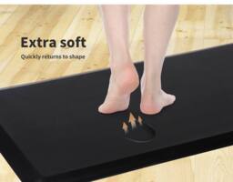Marlow Anti Fatigue Mat Standing Desk Rug Kitchen Home Office Foam Black - thumbnail 4