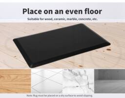 Marlow Anti Fatigue Mat Standing Desk Rug Kitchen Home Office Foam Black - thumbnail 7