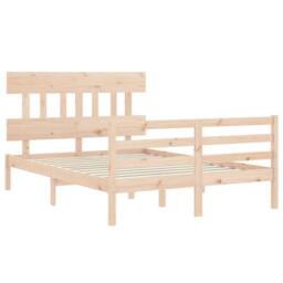 Berkfield Home Bed Frame without Mattress 140x190 cm Solid Wood in Light Tan - thumbnail 5