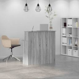 Berkfield Home Reception Desk Grey Sonoma 100x50x103.5 cm Engineered Wood - thumbnail 1