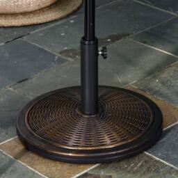 OUTSUNNY 13kg Cement Parasol Base Stand Fits 35mm/38mm/48mm Poles, Black in Brown - thumbnail 1