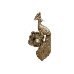 Melody Maison Set Of 2 Antique Brass Gold Metal Peacock Curtain Tie Backs