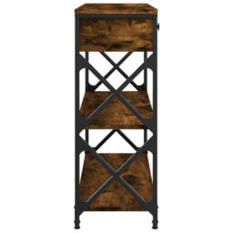 Berkfield Home Console Table Smoked Oak 75x28x75 cm Engineered Wood in Brown - Size: 75 x 28 x 75 cm - thumbnail 7