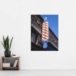 "Artery8 Retro Barber Shop Sign Photograph Margolies Wall Art Poster Print - Size: W12"" x H16""" - thumbnail 4