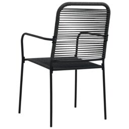 Berkfield Home Garden Chairs 2 pcs Cotton Rope & Steel Black - thumbnail 5