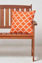 Homescapes Luxury Waterproof Orange Geometric Outdoor Cushion 45 x 45 cm, Set of 2 - Size: 45 cm x 45 cm - thumbnail 3
