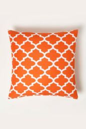 Homescapes Luxury Waterproof Orange Geometric Outdoor Cushion 45 x 45 cm, Set of 2 - Size: 45 cm x 45 cm - thumbnail 4