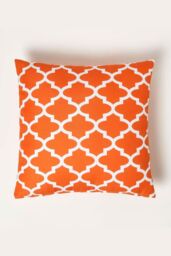Homescapes Luxury Waterproof Orange Geometric Outdoor Cushion 45 x 45 cm, Set of 2 - Size: 45 cm x 45 cm - thumbnail 2