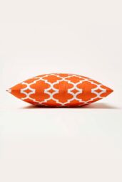 Homescapes Luxury Waterproof Orange Geometric Outdoor Cushion 45 x 45 cm, Set of 2 - Size: 45 cm x 45 cm - thumbnail 5