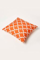 Homescapes Luxury Waterproof Orange Geometric Outdoor Cushion 45 x 45 cm, Set of 2 - Size: 45 cm x 45 cm - thumbnail 6
