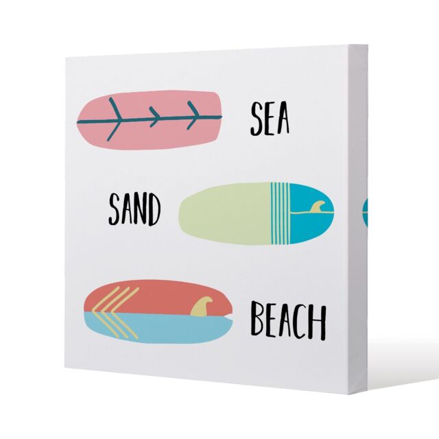 Benjamin Tate Design Sea, Sand, Surf, Beach (Canvas Print) / 114 x 114 x 4cm in Natural - Size: 114 x 114 x 4 cm - image 1