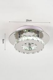 Living and Home Modern Crystal Flush Mount Ceiling Light - thumbnail 5