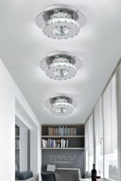 Living and Home Modern Crystal Flush Mount Ceiling Light - thumbnail 4