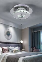 Living and Home Modern Crystal Flush Mount Ceiling Light - thumbnail 3