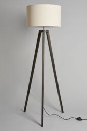 BHS Lighting Keeley Wooden Tripod Floor Lamp in Dark Brown - thumbnail 2