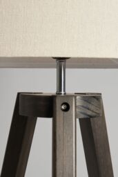 BHS Lighting Keeley Wooden Tripod Floor Lamp in Dark Brown - thumbnail 3