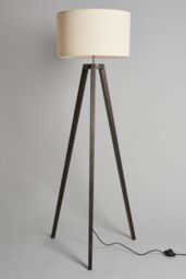 BHS Lighting Keeley Wooden Tripod Floor Lamp in Dark Brown - thumbnail 1