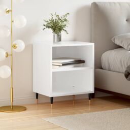 Berkfield Home Bedside Cabinet High Gloss White 40x30x50 cm Engineered Wood - Size: 40 x 30 x 50 cm - thumbnail 1