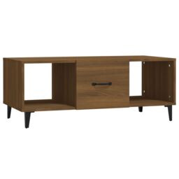 Berkfield Home Coffee Table Brown Oak 102x50x40 cm Engineered Wood - Size: 102 x 50 x 40 cm - thumbnail 2