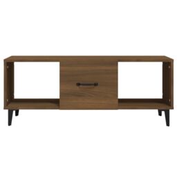 Berkfield Home Coffee Table Brown Oak 102x50x40 cm Engineered Wood - Size: 102 x 50 x 40 cm - thumbnail 5