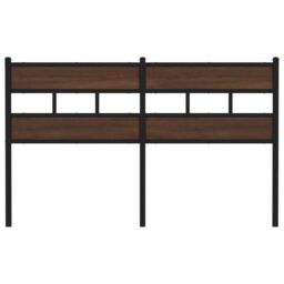 Berkfield Home Headboard Brown Oak 160 cm Steel & Engineered Wood - thumbnail 3