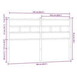 Berkfield Home Headboard Brown Oak 160 cm Steel & Engineered Wood - thumbnail 6