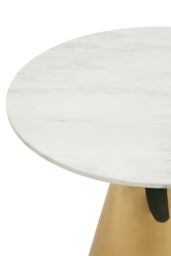 Orsina Azalea Round Marble Top Dining Table in Gold - thumbnail 4