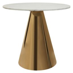 Orsina Azalea Round Marble Top Dining Table in Gold - thumbnail 6